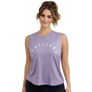 Lovers Of hYOUmanity Gratitude Lilac Workout Tank Top Shirt M